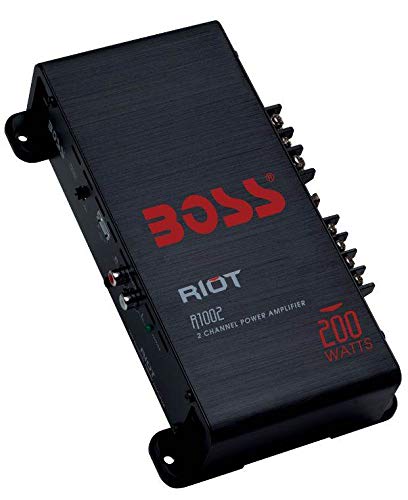 BOSS Audio Systems R1002 Riot 200W 2-Channel Class A/B Car Amplifier and AKS8 Wiring Kit