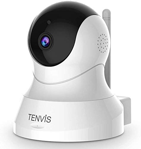 TENVIS 1080P Wireless Home Security Camera (White) with Night Vision, 2-Way Audio, 2.4Ghz Wi-Fi, Monitor Pet/Baby, Phone App.