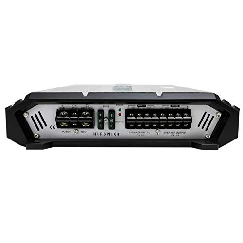 Hifonics ZXX-1000.4 Zeus 4-Channel Car Audio Amplifier (Silver) – Class A/B, 1000W, Aluminum Heat Sink, Variable Crossover, Illuminated Logo