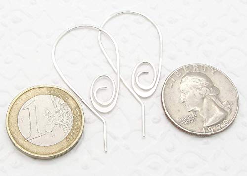 Sterling Silver Spiral Hoop Earrings (Flattened)