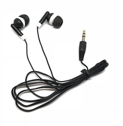 TFD Bulk Earbuds Headphones (50 Pack) for iPhone, Android and MP3 Players - Black