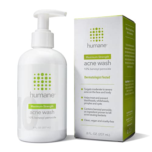 DermaHarmony Maximum-Strength Acne Wash (10% Benzoyl Peroxide) - 8 Fl Oz - Non-Foaming Cleanser for Face, Skin, Butt, Back & Body - Dermatologist-Tested, Vegan & Cruelty-Free.