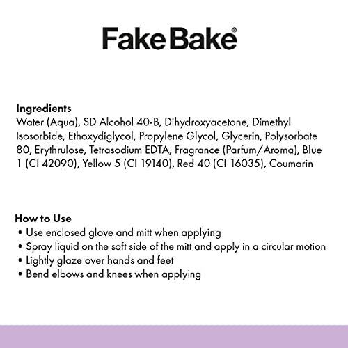 Fake Bake Flawless Self-Tanning Liquid (6 oz) with Professional Mitt for Easy Application | Streak-Free, Long-Lasting Sunless Natural Glow for All Skin Tones in a Black Coconut Scent