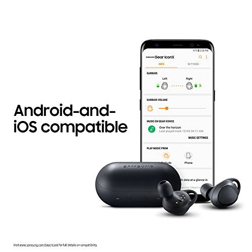 Samsung Gear IconX (2018 Edition) SM-R140NZKAXAR Wireless Fitness Earbuds with Built-in MP3 Player, Black (US Version with Warranty)