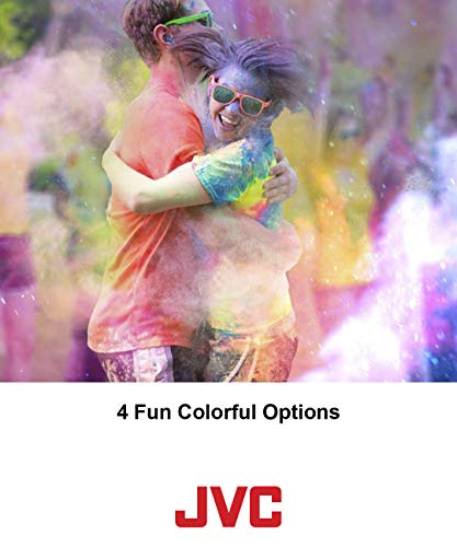 JVC Gumy Sport HA-EN10B Earbuds with Black and Red Secure Comfort Fit and Sweat-Proof Nozzle (Long Colored Cord)