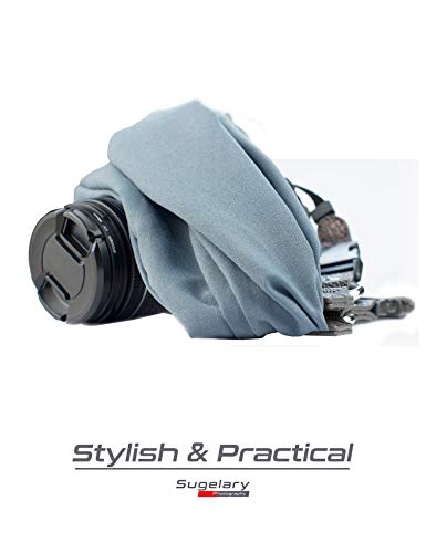 Sugelary Vintage Fabric Satin Camera Shoulder Neck Strap (Grey) for Nikon, Canon, Sony, and Pentax DSLR Cameras