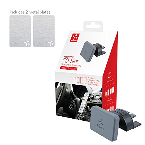 Koomus Pro CD-M Magnetic Cradle-less Smartphone Car Mount Holder (for iPhone and Android Devices, Single, Black)
