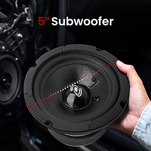 Pyle PDMR5 5" 200W Peak High Performance Mid-Range Car Speaker with 15 Oz Magnet, 8 Ohm, 92 dB and Paper Coating Cone (450 Hz - 7 kHz Frequency Response)