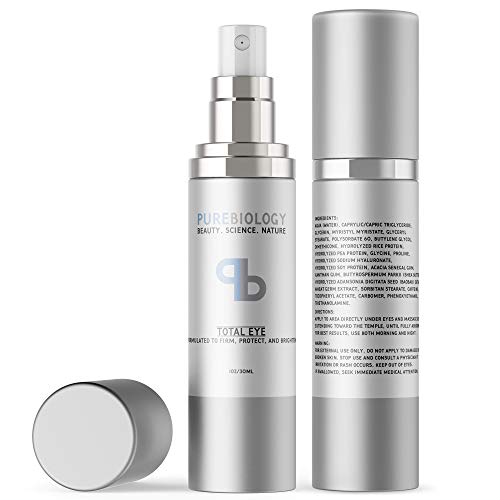 Pure Biology Total Eye Cream with Hyaluronic Acid, Baobab Oil, Anti-Aging Complexes to Reduce Dark Circles, Puffiness, Under Eye Bags, Wrinkles, and Fine Lines (For All Skin Types)