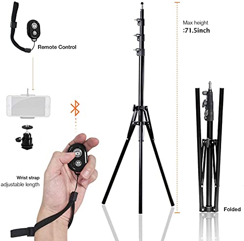 LimoStudio AGG1774 240LED 18" Dimmable Ring Light Kit with Adjustable Brightness & Color Temperature, Sturdy Light Stand, Bluetooth Remote & Easy Carry Bag.