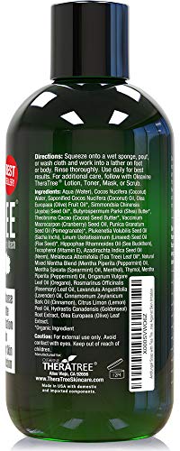 Oleavine TheraTree Tea Tree Oil Soap with Neem Oil (12oz), Helps Relieve Skin Irritation and Body Odor, Restore Healthy Complexion for Body and Face.