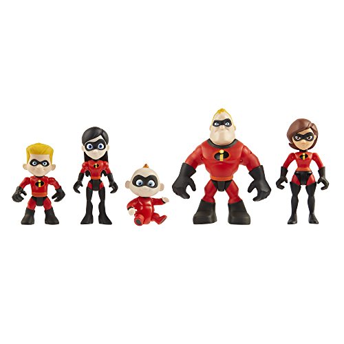 The Incredibles 2 Family 5-Pack Junior Supers Action Figures (Approx. 3" Tall)