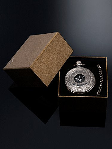 Hicarer Classic Quartz Pocket Watch with Roman Numerals Scale and Chain [Belt]