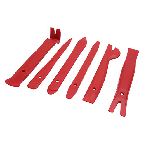 "uxcell 6-in-1 Plastic Car Door Clip Panel Removal Tool Kit (Red)"