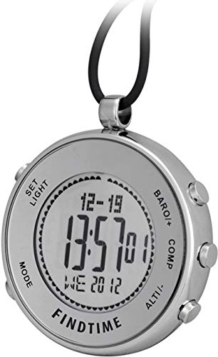 Digital Sports Watch with Compass and Altimeter (Silver, Pocket Clip)
