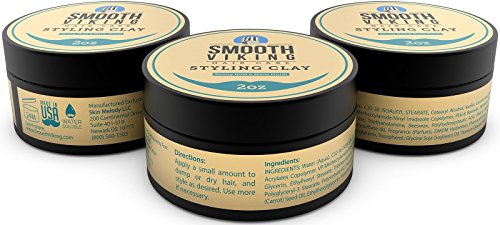 Smooth Viking Hair Clay Pomade for Men (2 oz) - Matte Finish, Strong Hold, Non-Greasy, Shine-Free & Mineral Oil Free