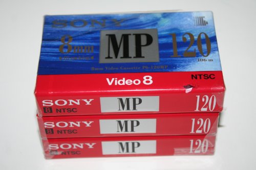 Sony 8mm Video Cassette Tape (3-Pack), P6-120MP, 120 Minutes