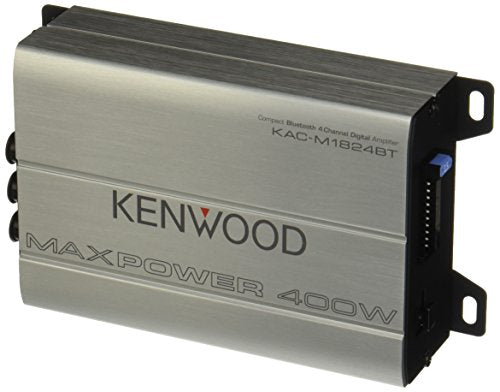 Kenwood Kac-M1824BT Compact 4-Channel Automotive/Marine Amplifier (180W RMS, 400W PMPO, Class D)