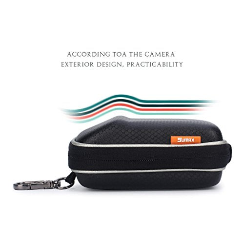 Canon PowerShot SX730 HS G9 X/Nikon COOLPIX A900 W100/Panasonic Lumix DMC TZ80/Sony Cyber-Shot DSC WX500 HX90 RX100 EVA Shock-Resistant Compact Camera Case - Black