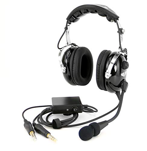 Rugged Air RA950 Stereo Pilot Headset with Active Noise Reduction and Gel Ear Seals (Flex Boom Mic)