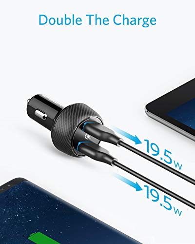Anker PowerDrive Speed 2 39W Dual USB Car Charger Adapter (Quick Charge 3.0 Compatible) for Galaxy S10/S9/S8/S7/S6/Plus, Note 9, iPhone 11/XS/Max/XR/X/8/7, iPad Pro, LG, Nexus and More.