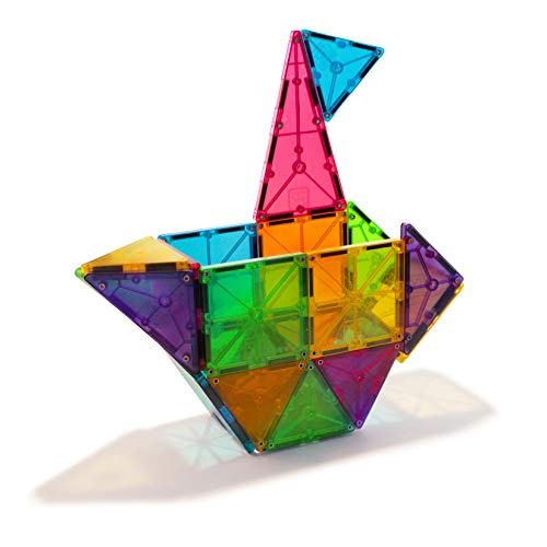Magna-Tiles 32-Piece Clear Colors Set - Original Magnetic Building Tiles for Creative Play (Ages 3+)
