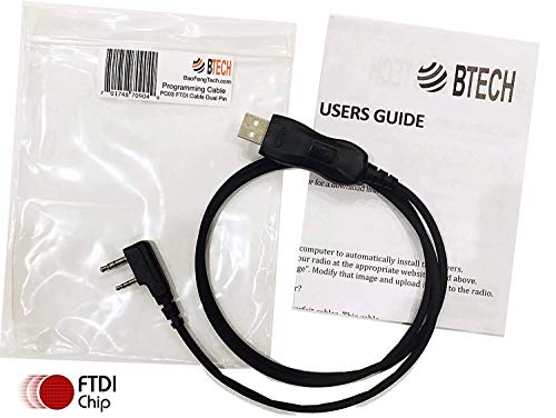 BTECH PC03 Genuine USB Programming Cable with FTDI Chip for BaoFeng, Kenwood, AnyTone Radios (PC03)