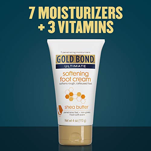 Gold Bond Ultimate Softening Foot Cream With Shea Butter (4 oz.), For Smooth & Soft Feet.