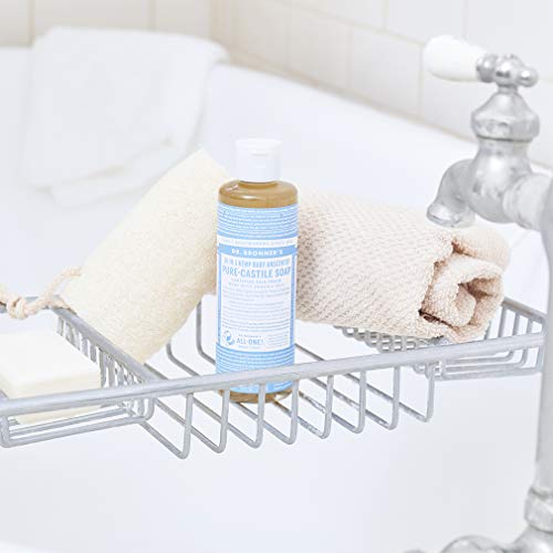 Dr. Bronners Baby Unscented Pure-Castile Liquid Soap (8 oz), Made with Organic Oils, 18-in-1 Uses for Face, Hair, Laundry, Dishes, Sensitive Skin, Babies, No Fragrance, Vegan, Non-GMO