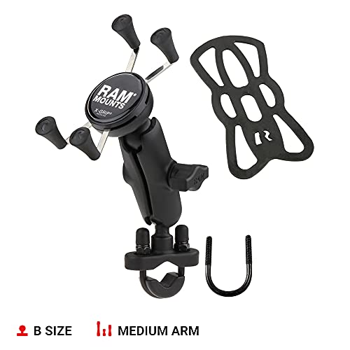 RAM Mounts X-Grip Smartphone Holder for Handlebar with U-Bolt Base (RAM-B-149Z-UN10)