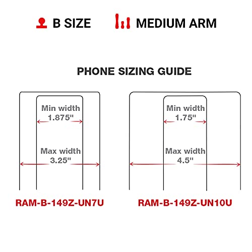 RAM Mounts X-Grip Smartphone Holder for Handlebar with U-Bolt Base (RAM-B-149Z-UN10)