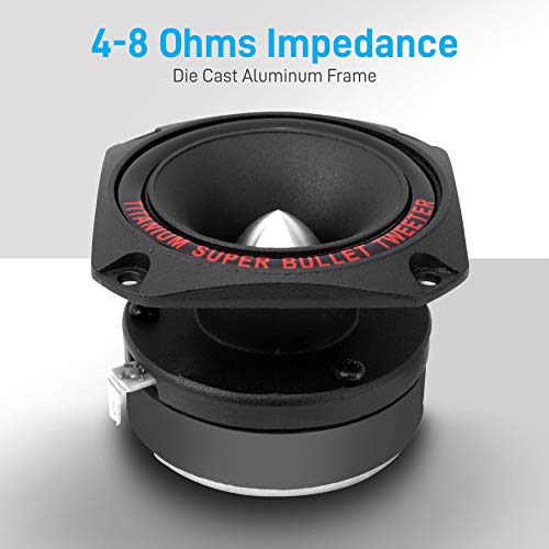 Pyramid TW44 1" Car Audio Tweeter Speaker (Black Finish, 300W Peak, 4-8 Ohm, 30oz Magnet Structure)