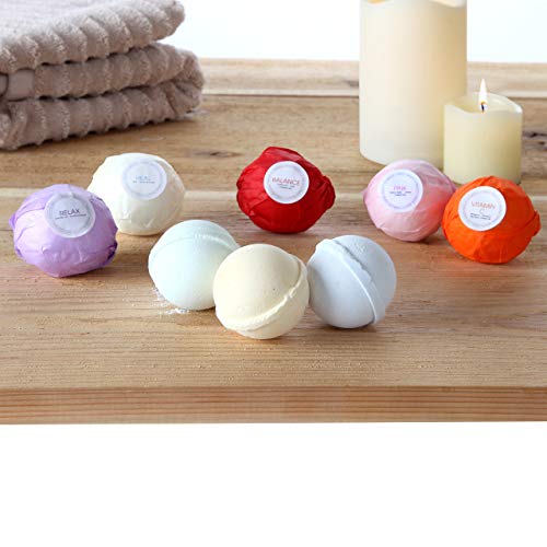HanZá 8-Piece Bath Bomb Gift Set (Vegan) - Comforting Spa Fizzies for Women and Girls - Perfect for Adding to Bath Bubbles, Beads, Pearls and Flakes.