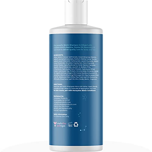 Biotin Hair Shampoo for Thinning Hair, Sulfate Free with Essential Oils (95% Natural Derived) - for Men and Women's Dry, Damaged Hair - Volumizing, Moisturizing Results