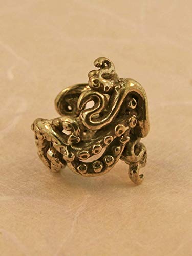 Bronze Octopus Tentacle Ear Cuff Earring (Steampunk Jewelry)