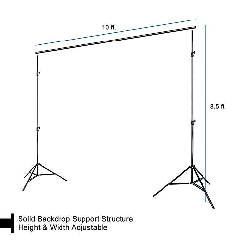 LimoStudio 10ft Adjustable Muslin Backdrop Support System Stand (AGG1112)