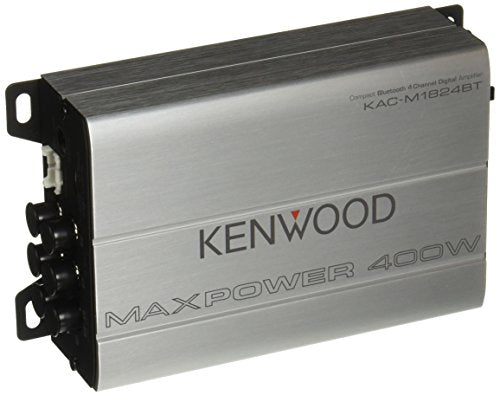 Kenwood Kac-M1824BT Compact 4-Channel Automotive/Marine Amplifier (180W RMS, 400W PMPO, Class D)