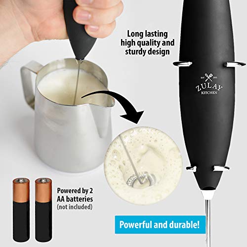 Milk Boss Original Handheld Milk Frother and Mixer for Coffee Lattes, Frappes, Cappuccinos, Matcha, Hot Chocolate (Black)