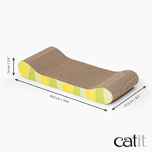 Catit Jungle-Stripe Lounge Style Scratcher with Catnip [For Cats]