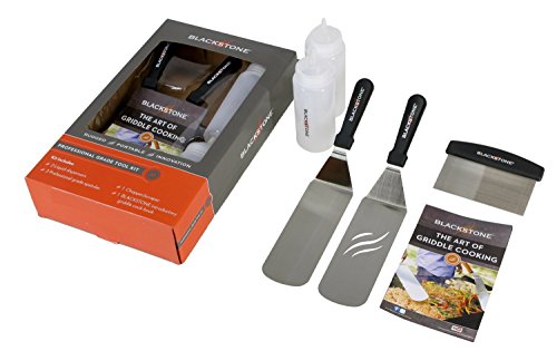 Blackstone 1542 Professional Grade Accessory Tool Kit (5 Pieces) with 16 oz Bottle, Two Spatulas, Chopper/Scraper and Cookbook - Indoor/Outdoor Cooking, Multicolor
