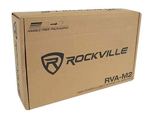 Rockville RVA-M2 2500W Peak/625W RMS 1 Ohm Mono Amplifier Car Amp with Remote (Incl.)