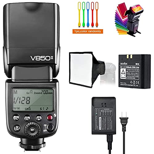 Godox V850II GN60 Speedlight with 2000mAh Battery (Compatible with Canon, Nikon, Pentax, Fuji, Olympus, Panasonic)