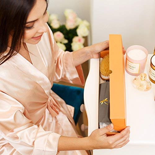 Premium Dry Brushing Set [Boar Bristle Brush, Exfoliating Face Brush, Bath Gloves] with Free Bag & How-To Guide – Glowing Skin & Healthy Body Gift.