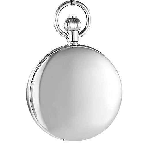 OGLE Waterproof Distorting Mirror Tourbillon Sun Moon Automatic Pocket Watch (Silver Black)