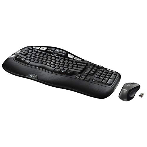 Logitech MK550 Wireless Wave Keyboard and Mouse Combo with Ergonomic Design (Black)