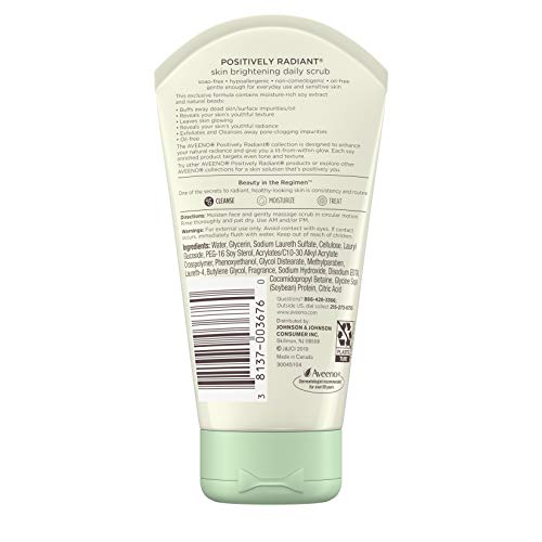 Aveeno Positively Radiant Skin Brightening Daily Facial Scrub (5 oz).