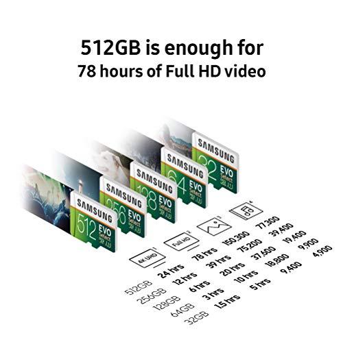 Samsung 64GB EVO Select MicroSDXC Memory Card (MB-ME64GA/AM) with Adapter, 100MB/s U3