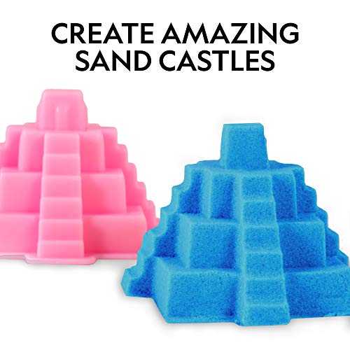 National Geographic Play Sand with Castle Molds and Tray (Blue), 2 lbs – Sensory Kinetic Activity