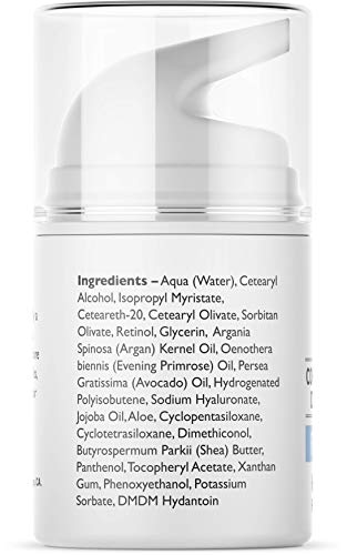 Pure Biology Retinol Moisturizer Cream with Hyaluronic Acid, Vitamins B5, E & Anti Aging Complex – Face & Eye Skin Care for Men & Women, All Skin Types (1.7 OZ)