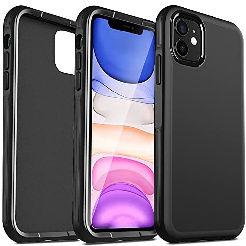 Shockproof iPhone 11 Case [IMBZBK], Military Grade Protection, Hard PC & Flexible Frames, Heavy Duty Protective Cover for 6.1 in, Black